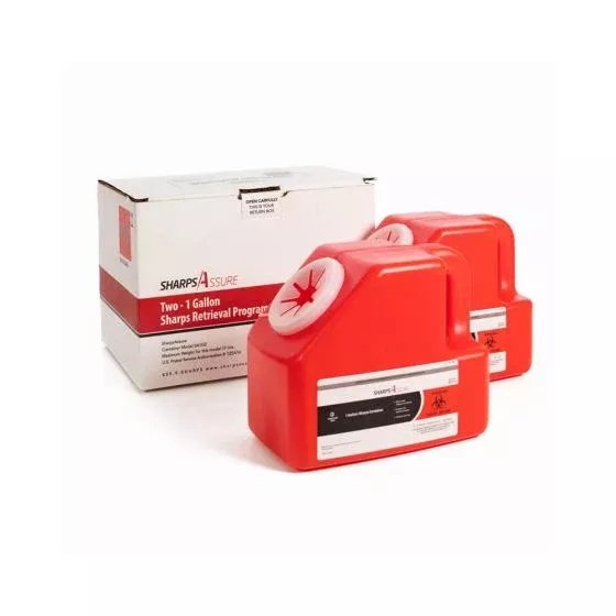 1 Gallon Sharps Assure© Biohazard by Mail - 2 Pack - SHARP.1Gal.2