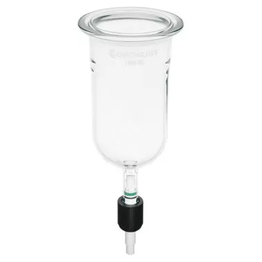 1000 ml Reaction Vessel, Unjacketed, 100mm Schott O-Ring Flange, 6mm Chem-Drain Valve