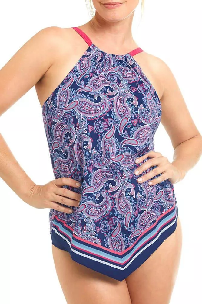 Amoena Be Attractive Tankini Top - Hearty Blue/Paisley Kiss