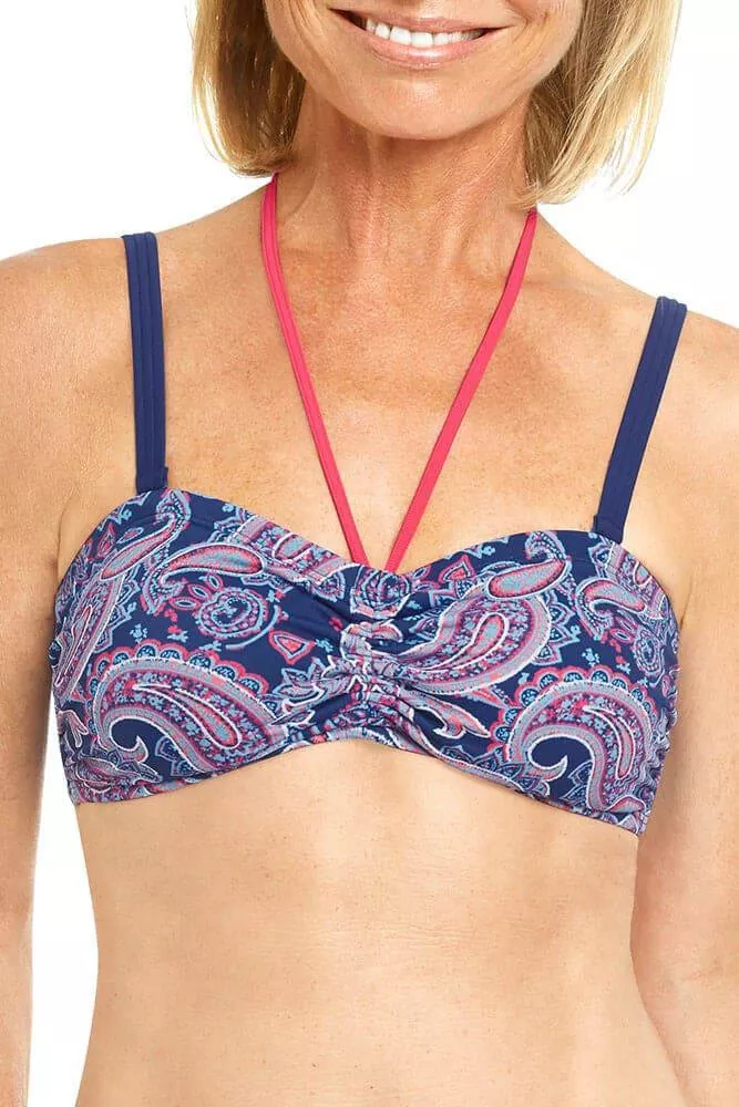 Amoena Be Attractive Two-Piece Bikini Top - Hearty Blue/Paisley Kiss
