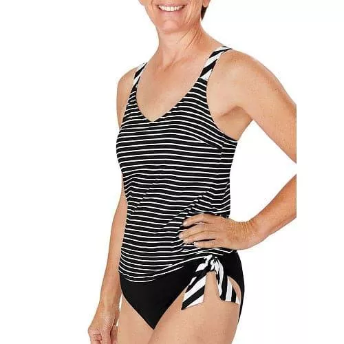 Amoena Infinity Pool Tankini Swim Top - Black/White