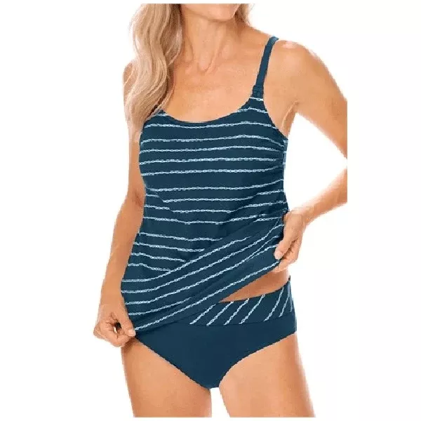 Amoena Timeless Chic Tankini Top Dark Teal/White