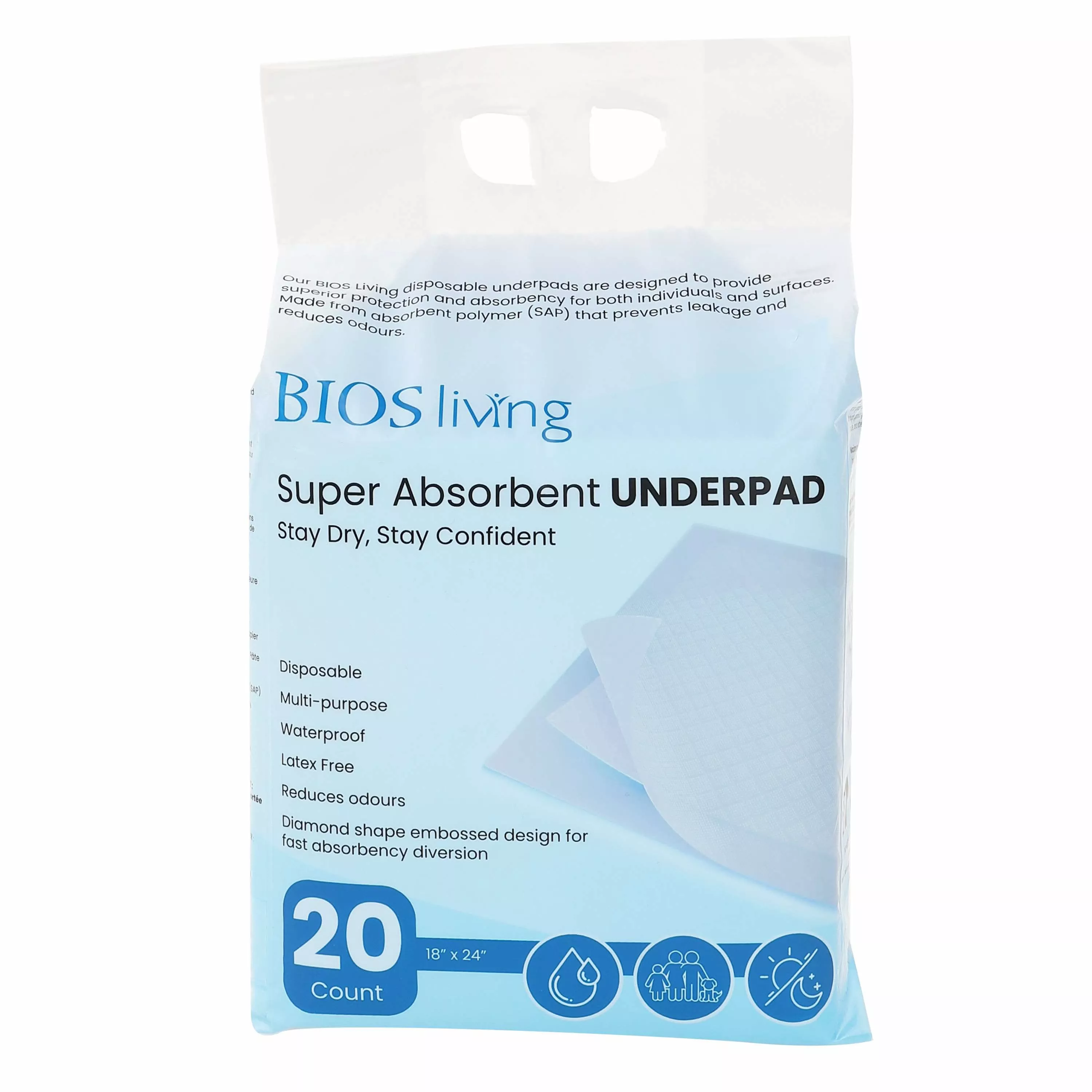 BIOS Medical Disposable Underpad 20 Count