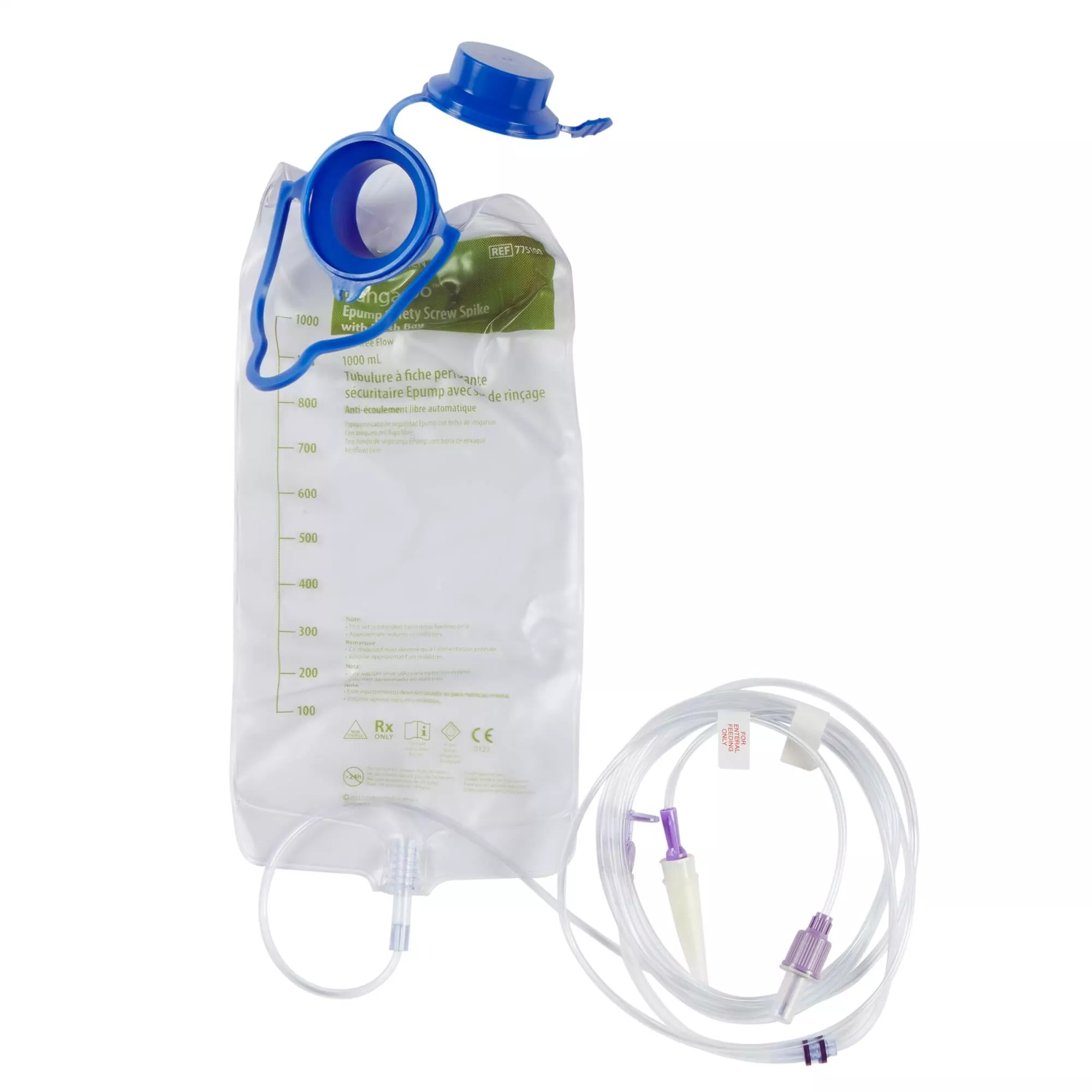 Cardinal Kangaroo ePump ENPlus Feeding Pump Spike Set with Bag – 1000 mL (Case of 30)