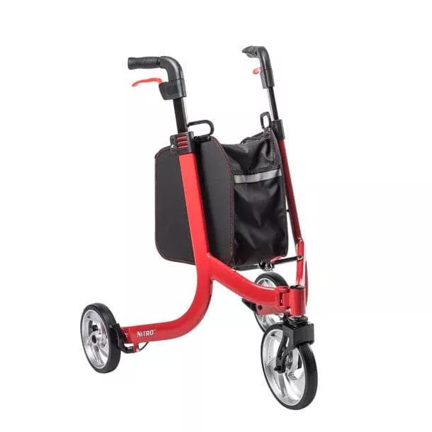 Drive Medical PreserveTech Nitro 3-Wheel Rollator - Red - Open Box