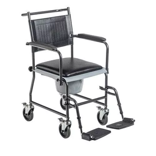 Drive Medical Upholstered Drop Arm Wheeled Commode