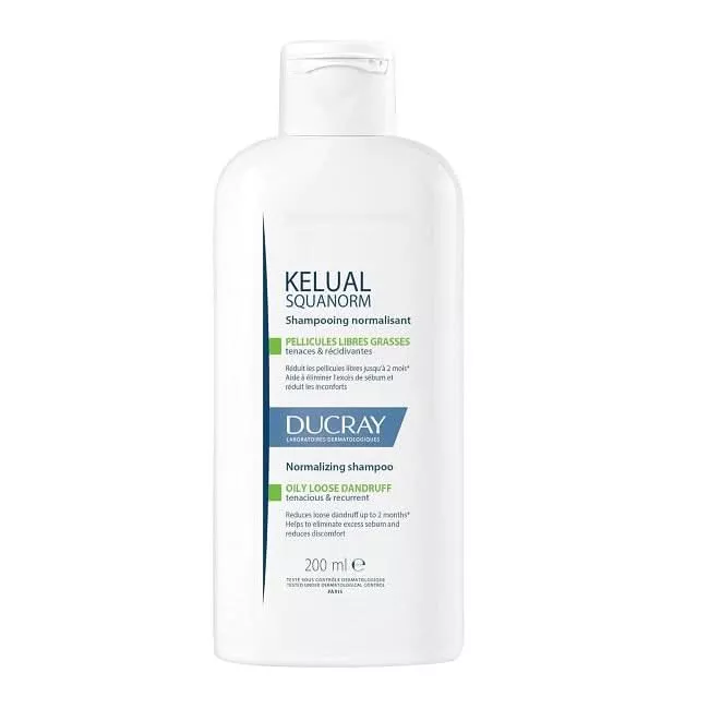 Ducray Kelual Squanorm Moisturizing Shampoo For Oily Loose Dandruff 200mL