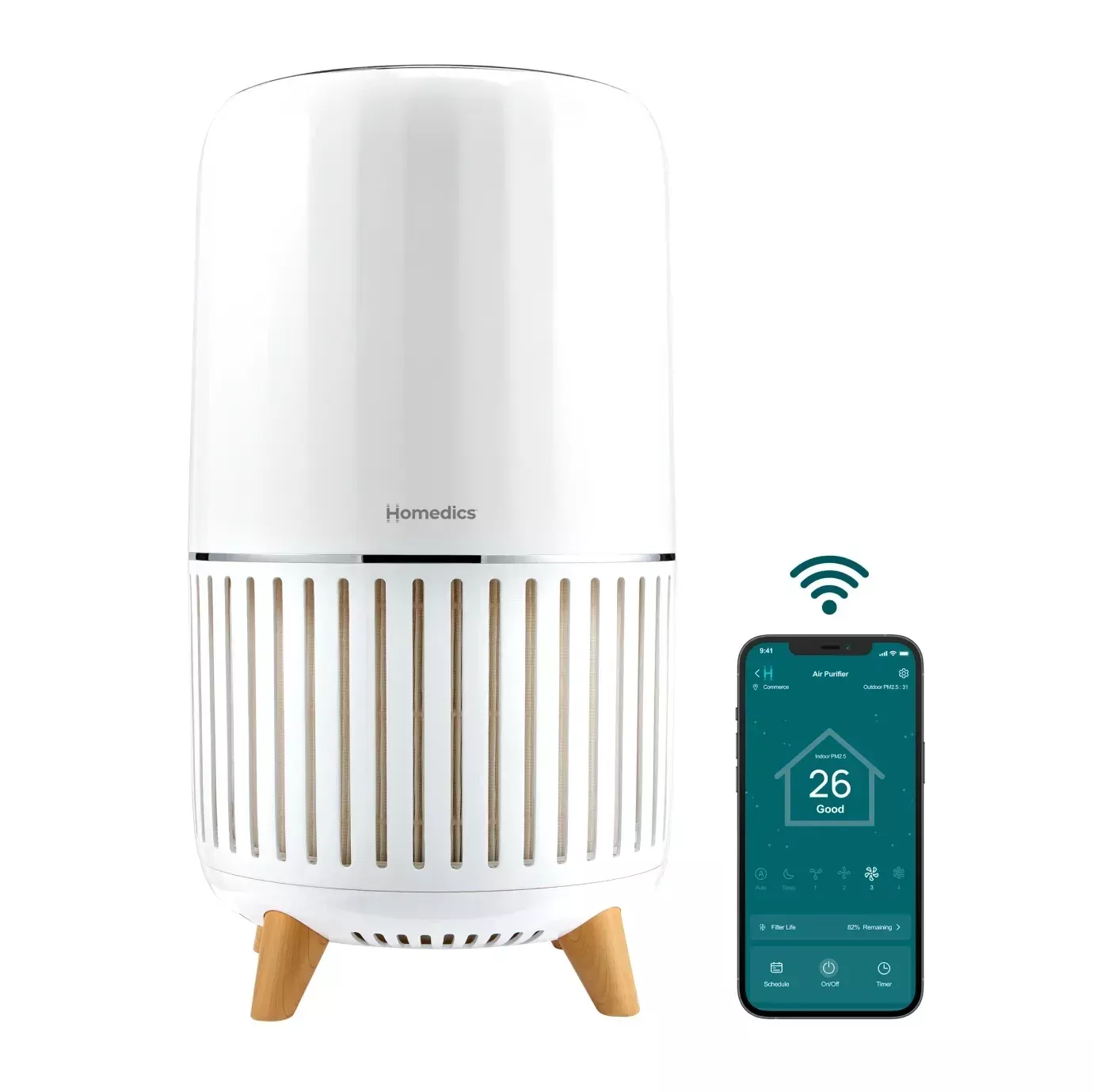 HoMedics Totalclean 4-in-1 Connected Tower Smart Air Purifier T200