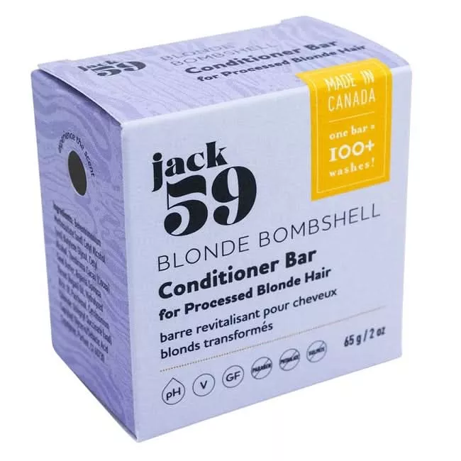 Jack59 Blonde Bombshell Conditioner Bar For Processed Blonde Hair 65g