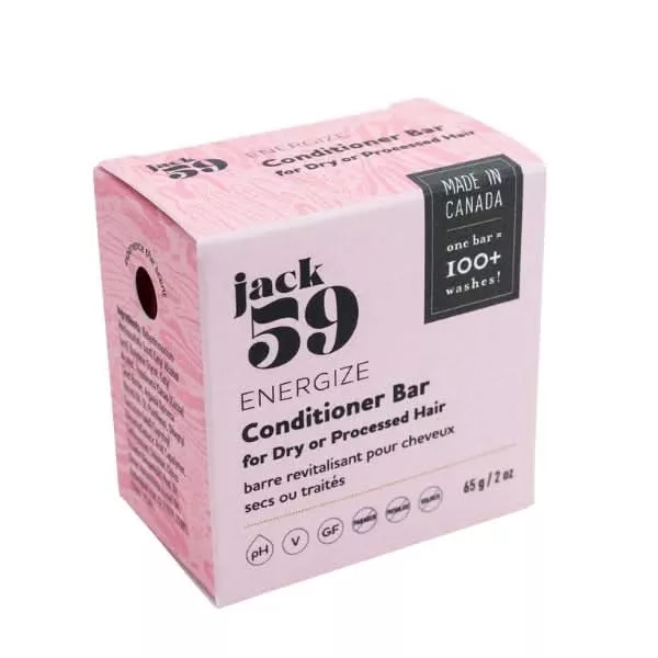 Jack59 Energize Conditioner Bar For Dry Processed Hair 65g