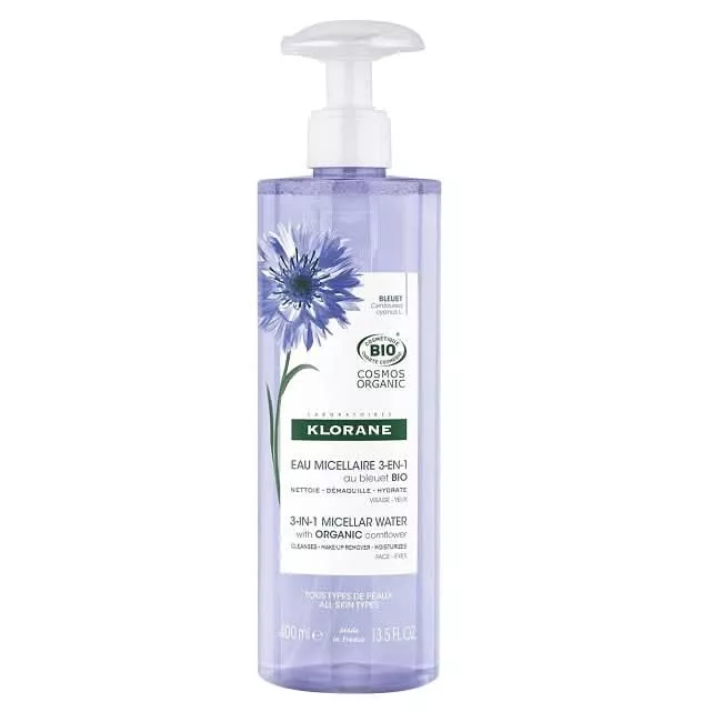 Klorane 3 In 1 Micellar Water With Organically Farmed Cornflower 400mL