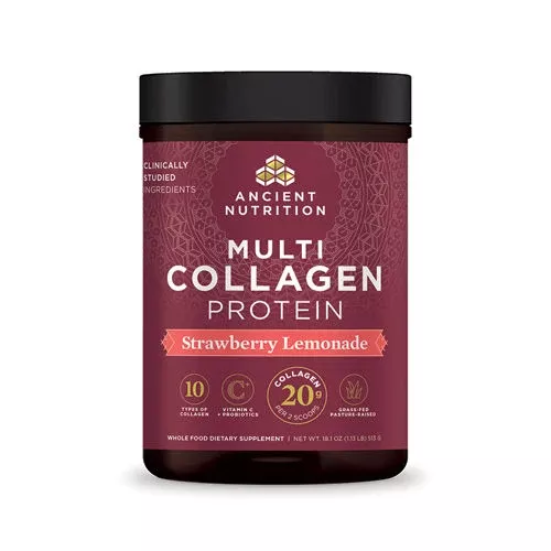 Multi Collagen Protein (Strw Lem) 513g by Ancient Nutrition