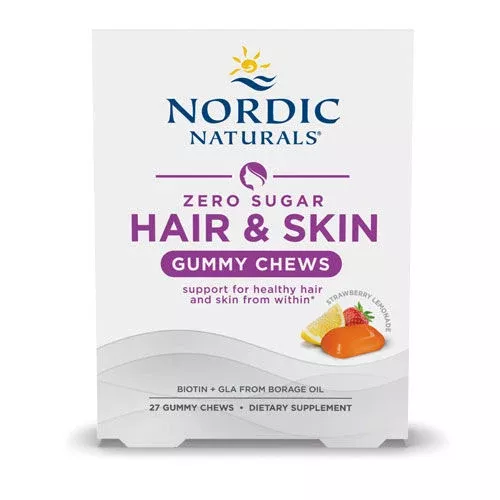 Nordic Zero Sugar Hair & Skin Gummy Chews 27ct