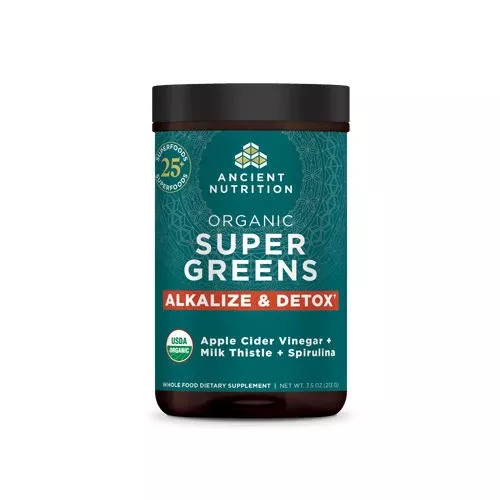 Organic SuperGreens Alkalize & Detox 213g, Ancient Nutrition
