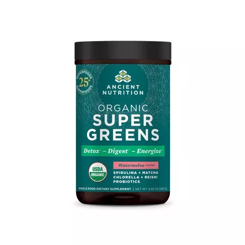 Organic SuperGreens (Watermelon) 250g by Ancient Nutrition