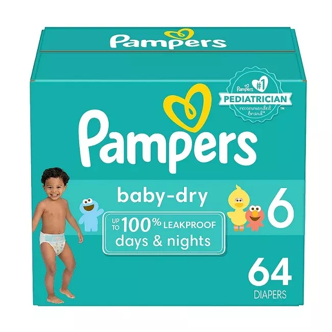 Pampers Baby Dry Diapers Size 6 Diapers 64 Count