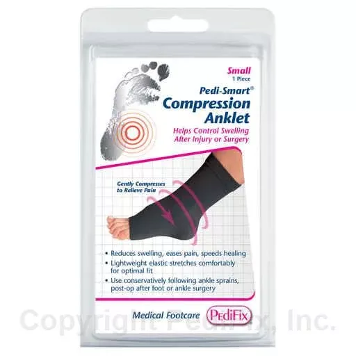 Pedi-Smart Compression Anklet - Black - P6021-S-E