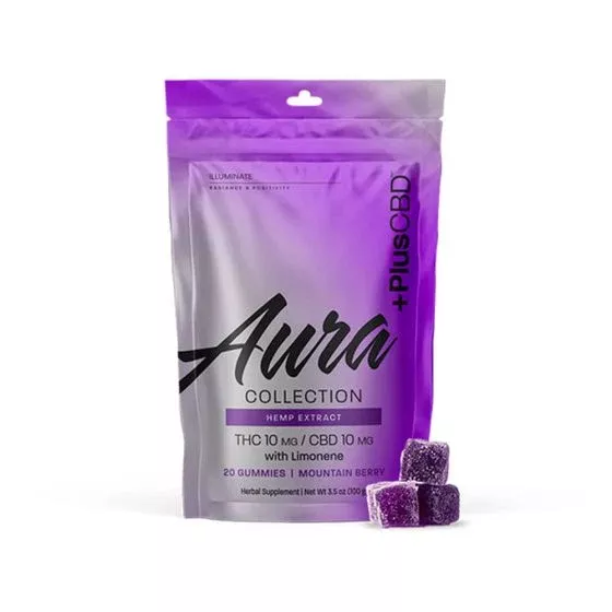 +PlusCBD™ Aura Collection Illuminate Gummies 10mg CBD 10mg THC 20ct - PL.Aura.Illum