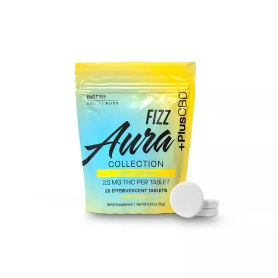 +PlusCBD™ Aura Collection Inspire Fizz Tablets 2.5mg THC 20ct - PL.AuraFZ.Lem