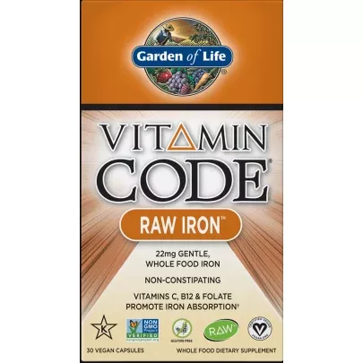 Vitamin Code Raw Iron 30 vcaps by Garden Of Life