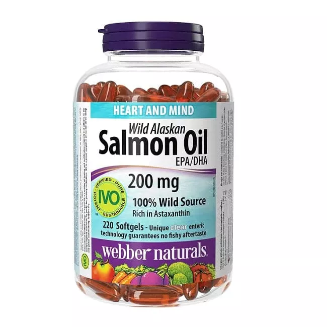 Webber Naturals Wild Alaskan Salmon Oil EPA/DHA 200mg 220 Capsules