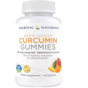 Zero Sugar Curcumin 200 mg 60 gummies By Nordic Naturals